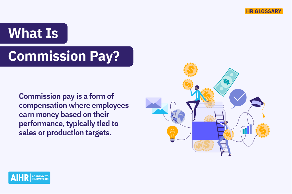 A definition of the term "commission pay."